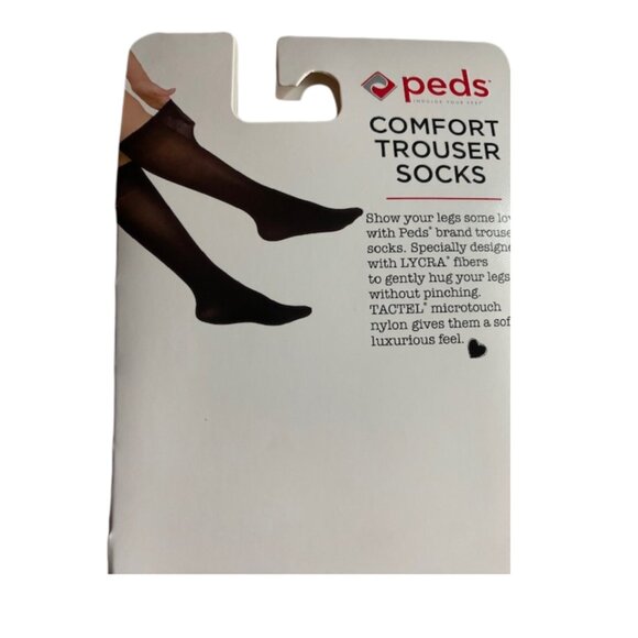 PEDS 12 Pair Non Binding Black Trouser Socks, Stay-Up Fit, Extended Size 8-12 - Picture 9 of 10